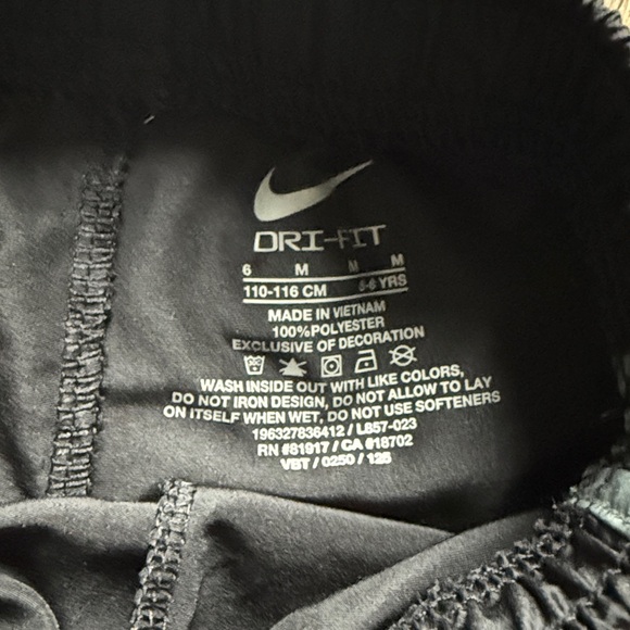 Nike Kids Black Shorts with Gray Stripes - Picture 2 of 3